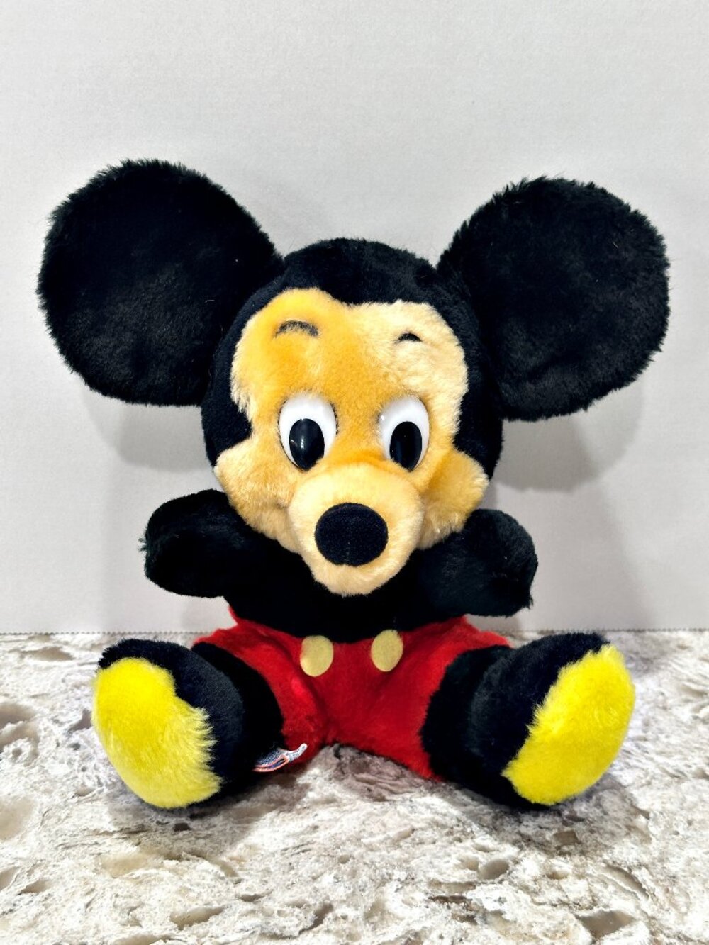Vintage 1970s Walt Disney Productions Mickey Mouse Plush House of Korea 9" NUTS